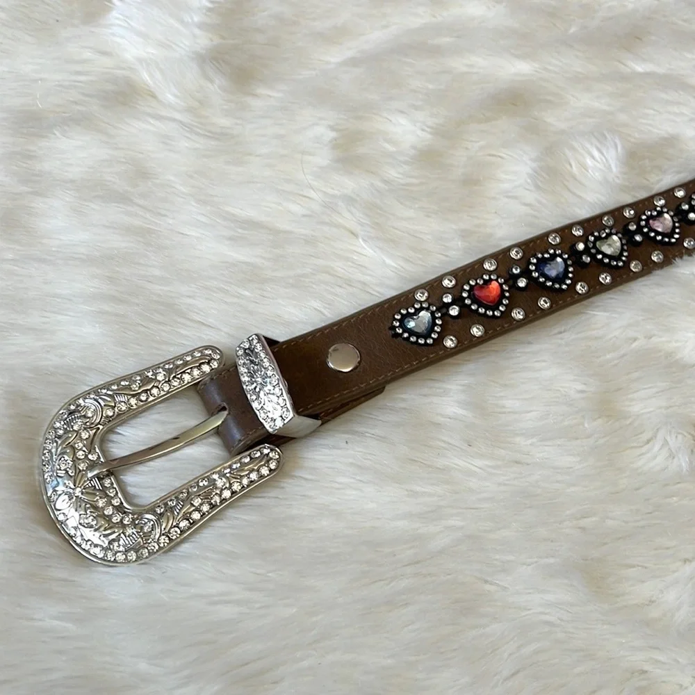 Rhinestone heart belt